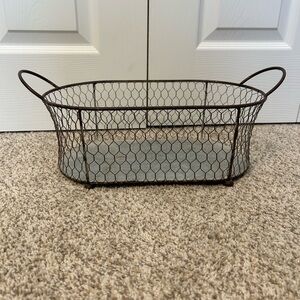 Rustic Wire Basket with Handles